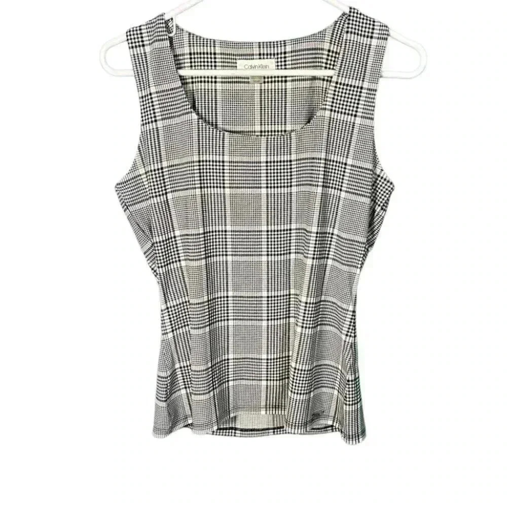 Calvin Klein Y2K Plaid Preppy Sleeveless Top
